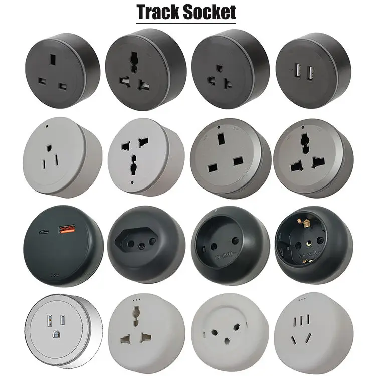 VNX Custom UK/AY/EU Power Track Outlet Electric Standard Concealed Table Electrical Power Track Socket