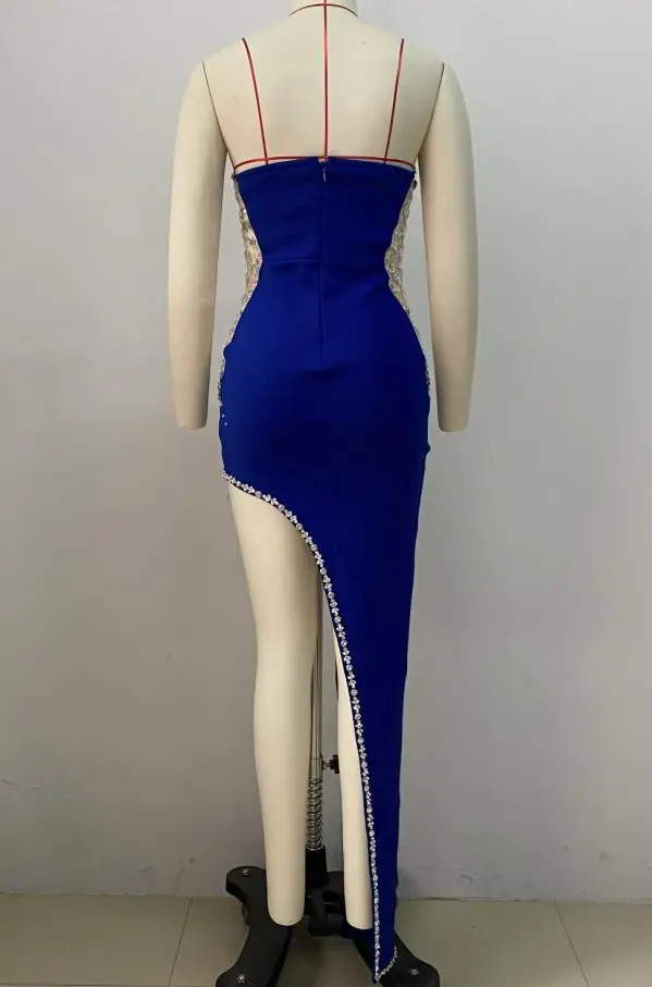 2026 New Arrivals Rhinestone Beaded Asymmetrical Design Women Bandage Dress  Women Fashion Party Dresses