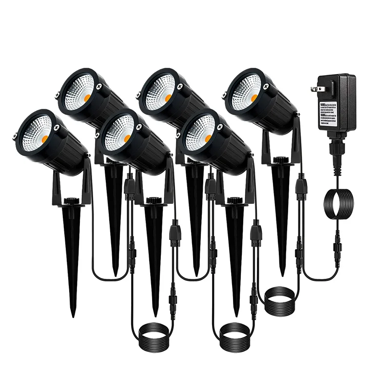 LEONLITE 6-Pack 5W Low Voltage LED Landscape Lights – Durable Die-Cast Aluminum Pathway Lighting For Outdoor Garden