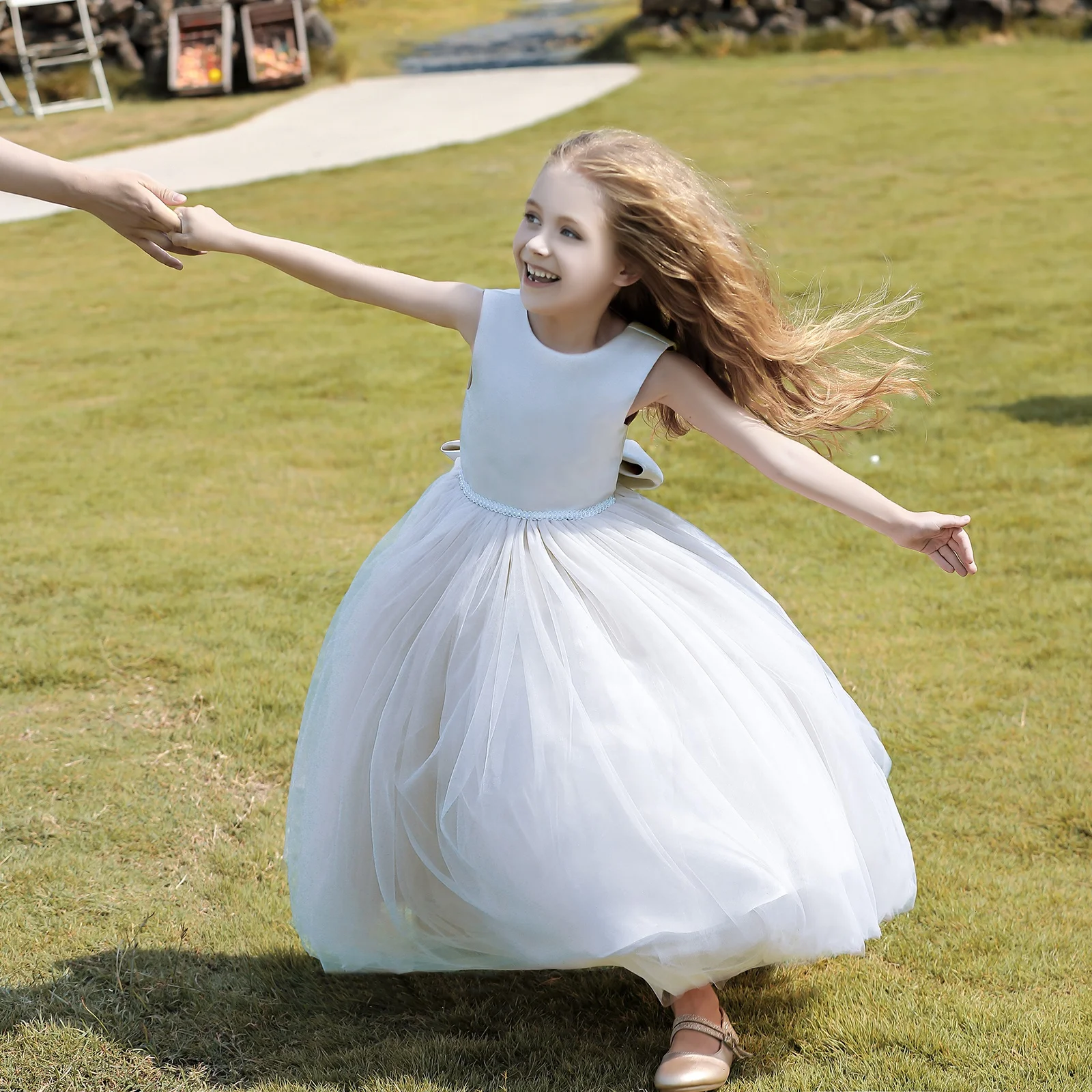 Satin Flower Girls Dress Perfect for Tulle Wedding Party