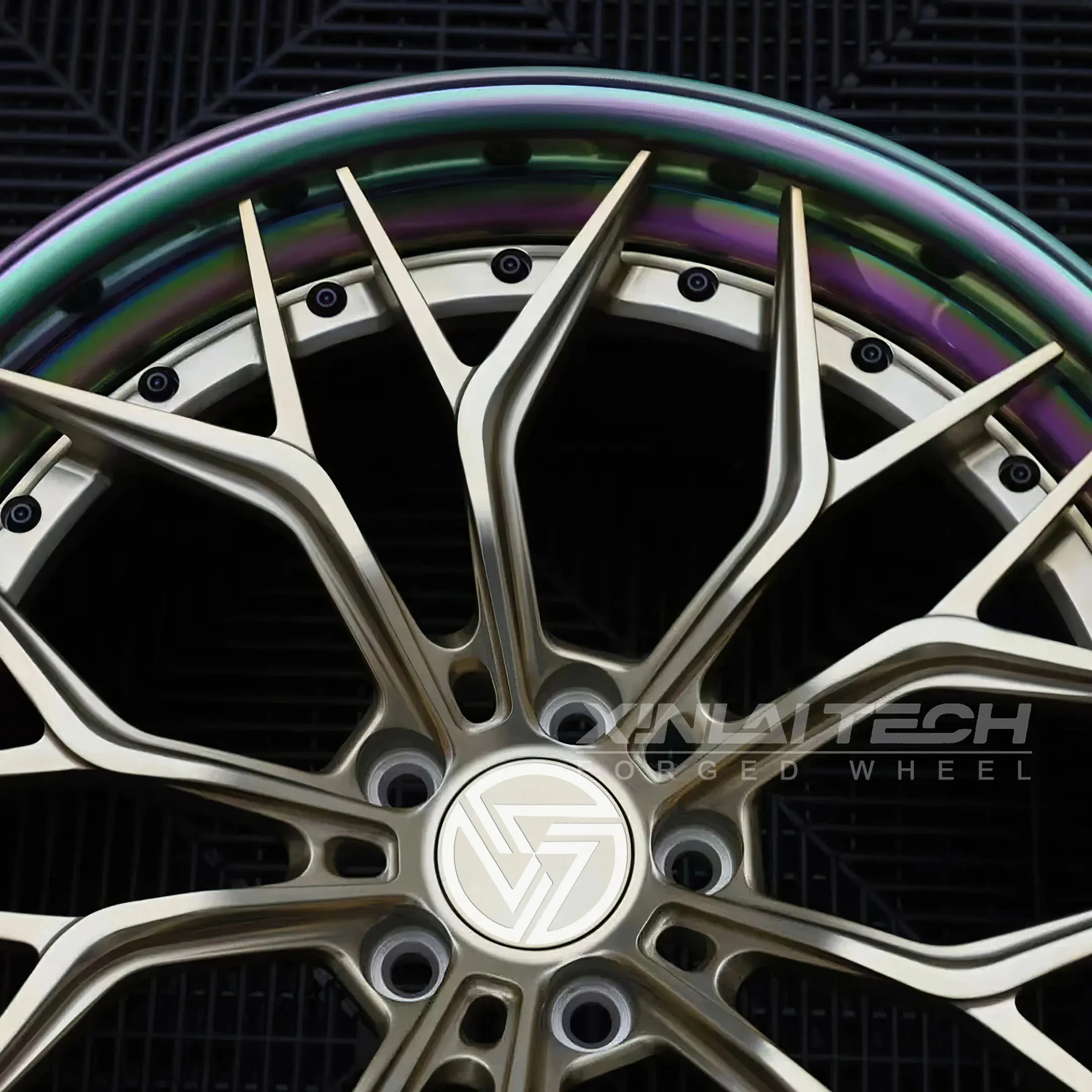 XL 2-Piece Brushed Bronze Deep Concave Forged Alloy Wheels 5x120 6x139.7 5x112 5x114.3 Dual Finish Multi-Spoke Custom Wheels - Image 6