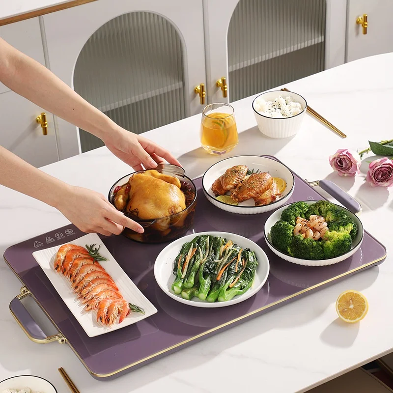 高価値保温プレート 上品な外観 食事の定温加熱保温ボード 家庭用スクエア加熱プレート 3