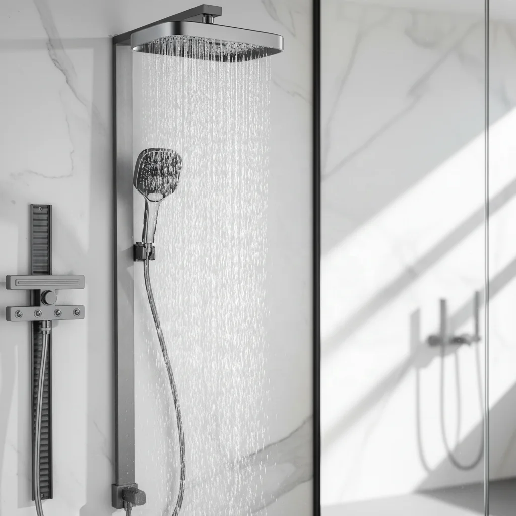 Digital Display Thermostatic Shower Set Luxury Bathroom Rainfall Massage Shower System Piano Keys Control Real-time Temperature