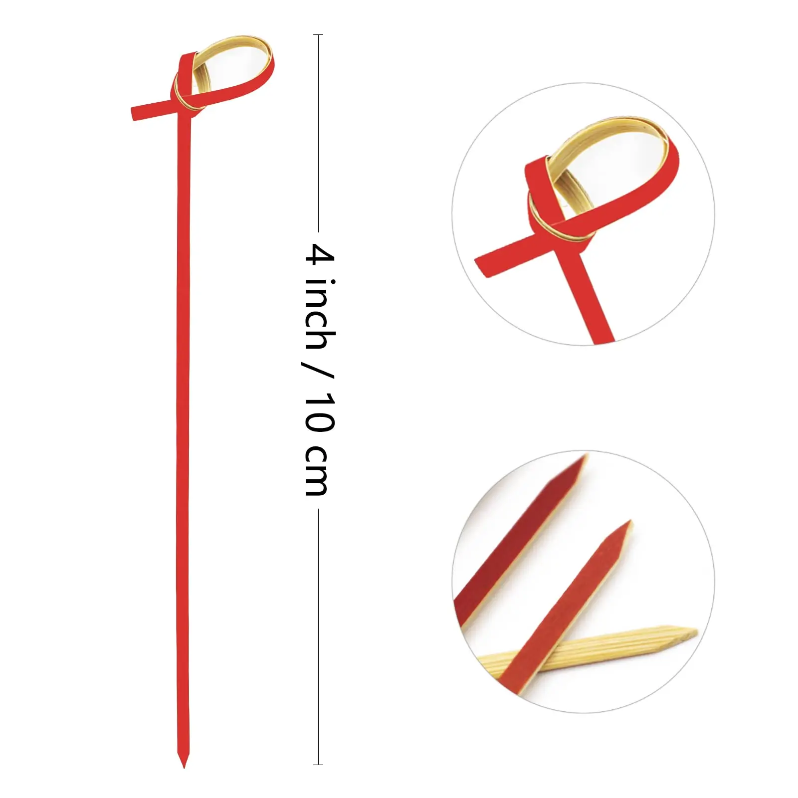 6 Inch Bamboo Twisted End Cocktail Picks Appetizer Picks Party Snacks