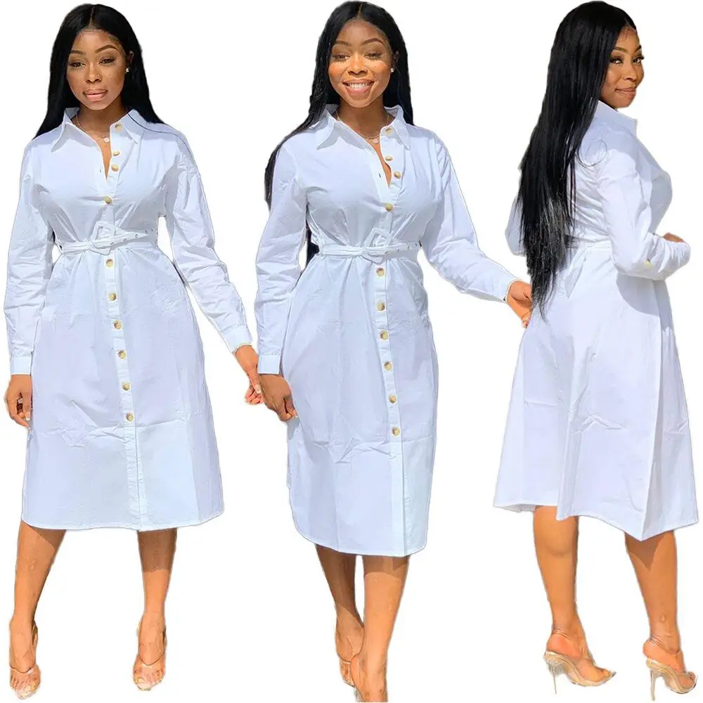 Spring Xxxl Button Long Sleeve African Fashion Shirt Casual Women Dress ...