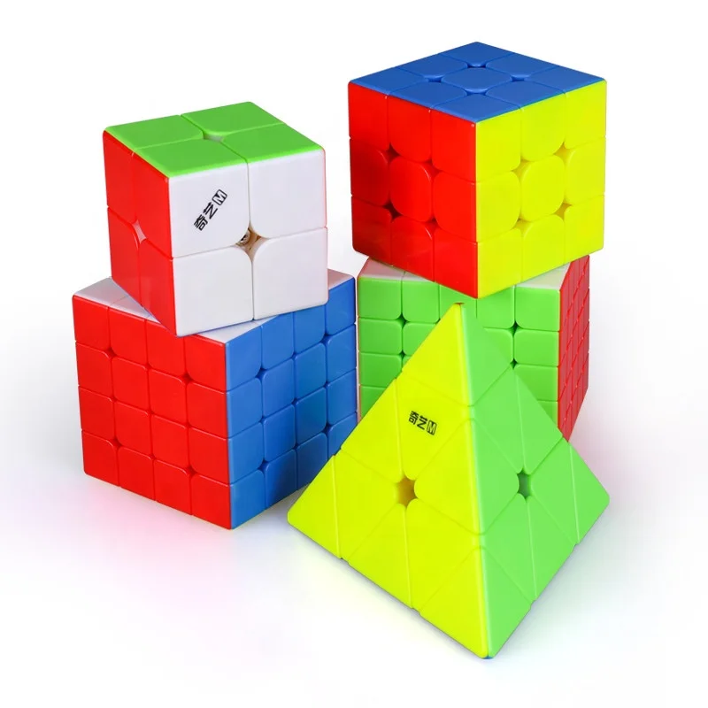 New Design QIYI MS 2x2 3x3 4x4 5x5 Pyraminx Stickerless Magnetic Speed Magic Puzzle Cube