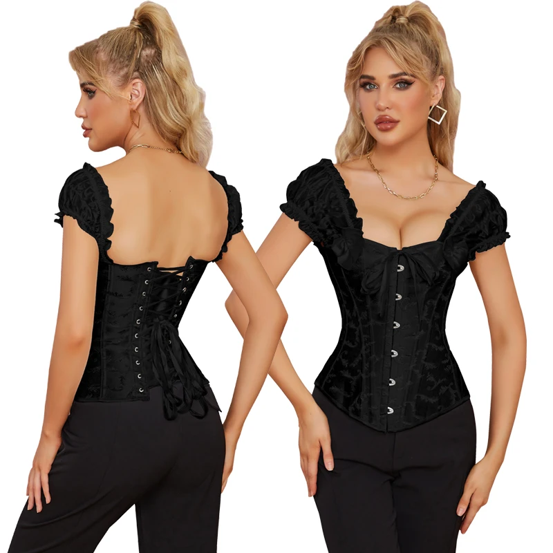 Costume Sexy Party Overbust Bustiers Cheap Locking Waist Training Corsets Wholesale Plus Size