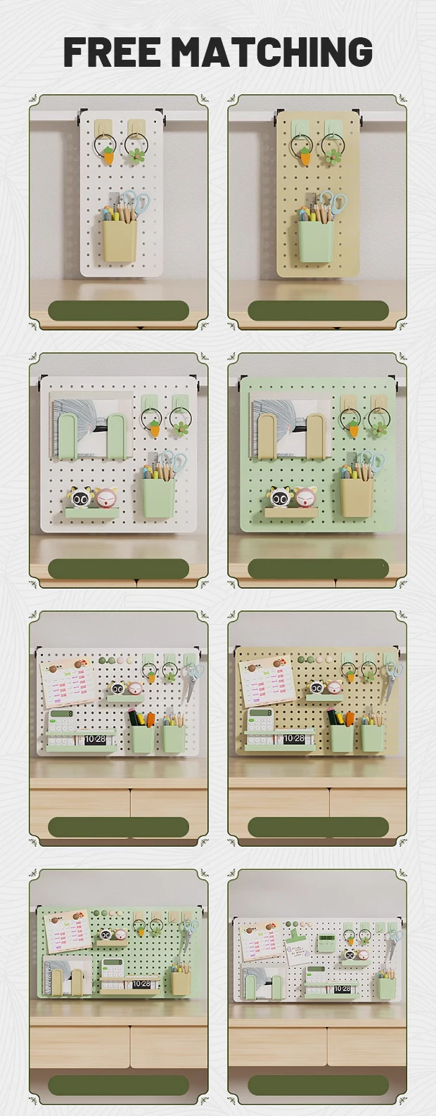 Office Baffle Carbon Steel Shelf Adjustable Hook and Loop Organizers