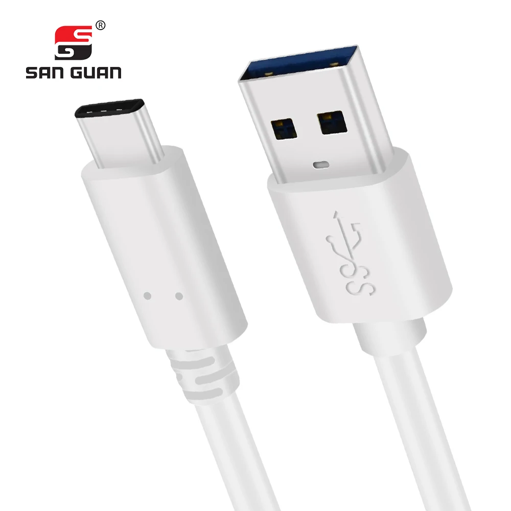 
 Белый цвет кабель usb type-c для быстрой зарядки USB 3,2 Gen 1 type A 5 Гбит/с, кабель для синхронизации данных и зарядки  