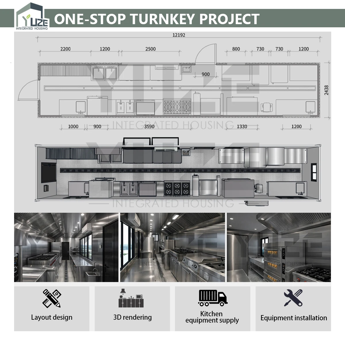 product custom layout steel structure 40ft modular shipping commercial container kitchen with full equipments for restaurant-5
