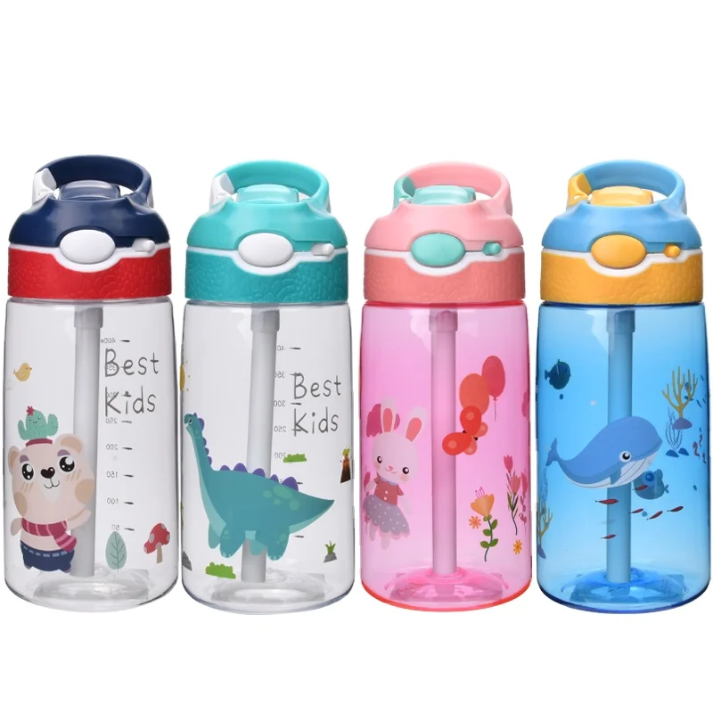 Aohea BPA Free American Style Custom Water Bottle Plastic kids Tritan water bottle with straw