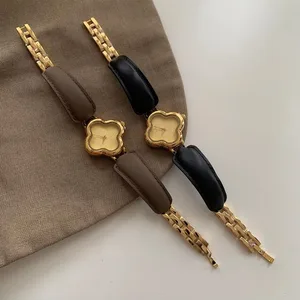 2026 New Vintage Women's Watch with Four Leaf Design Bracelet Watch Retro Fashion Temperament Quartz Watch For Ladies