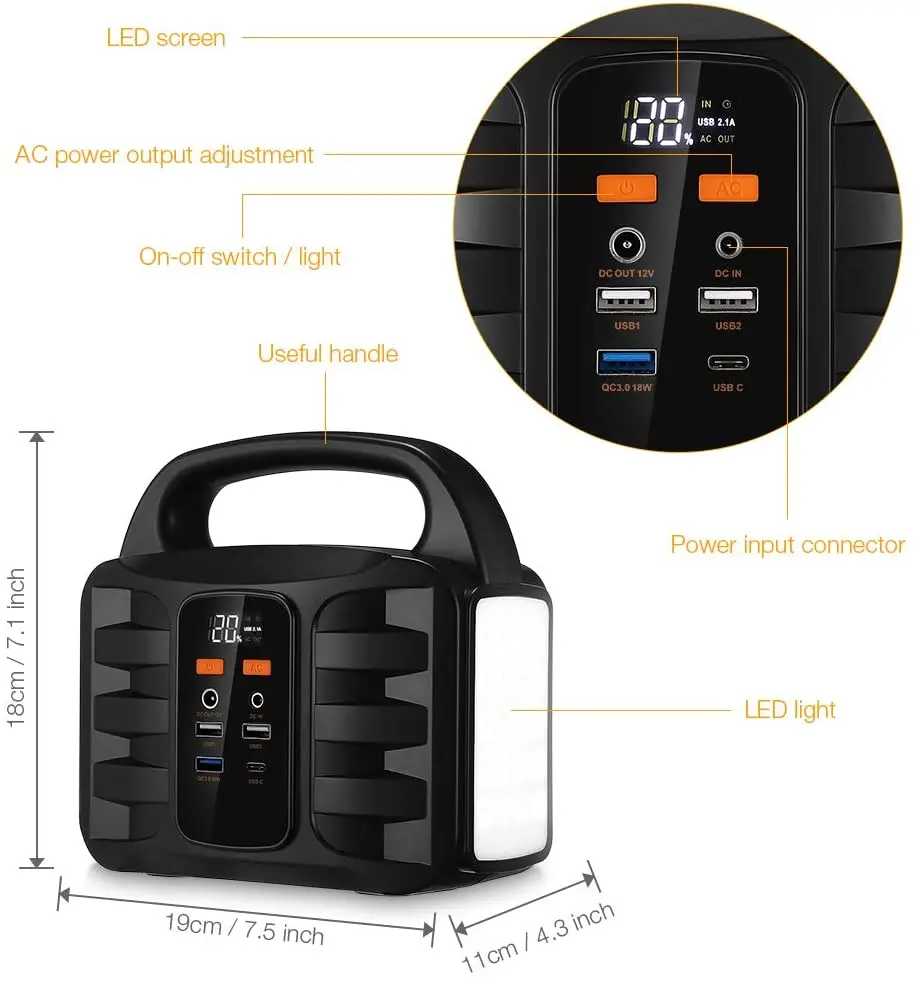 Outdoor Camping Solar Generator 100w T101 Emergency Supply Portable
