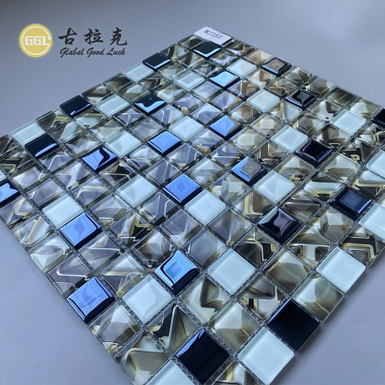 Light Luxury Design Glass Mosaic Mix Color For TV Background and Wall Tile