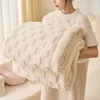 Water cube-rice white-thickened velvet machine washable