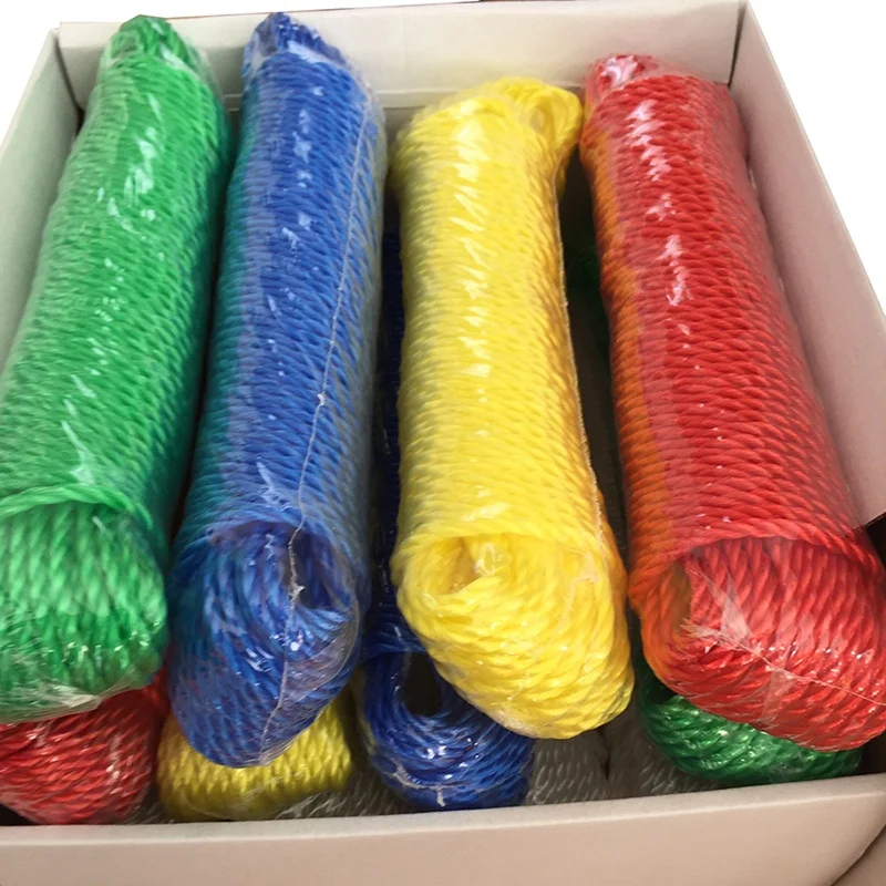 High Strength 3 Strand Twisted Polypropylene PE Twine Nylon PP PE Rope for Packaging and Fishing