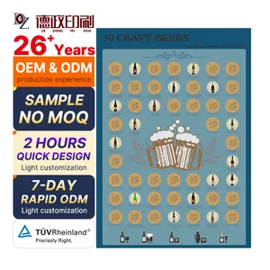 2026 Factory Directly Sell Custom Logo Pattern 50 Craft Beer Club Bar Use Scratch Off Poster