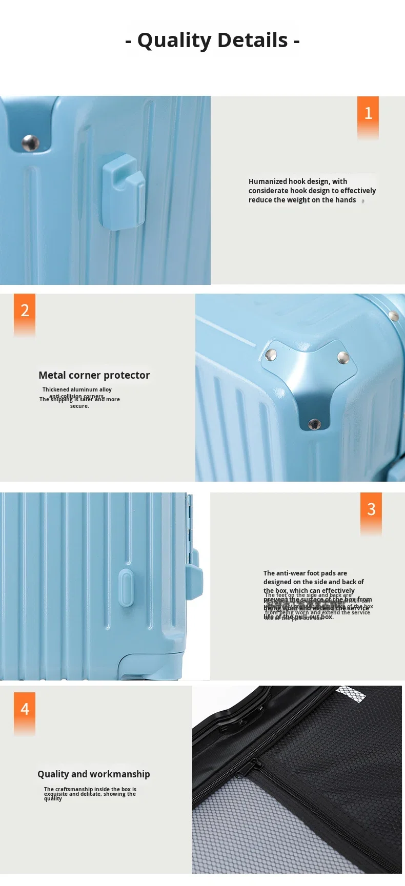 product aluminum frame luggage abspc hard shell travel case frosted anti scratch surface folding cup holder usb tsa lock suitcase-17