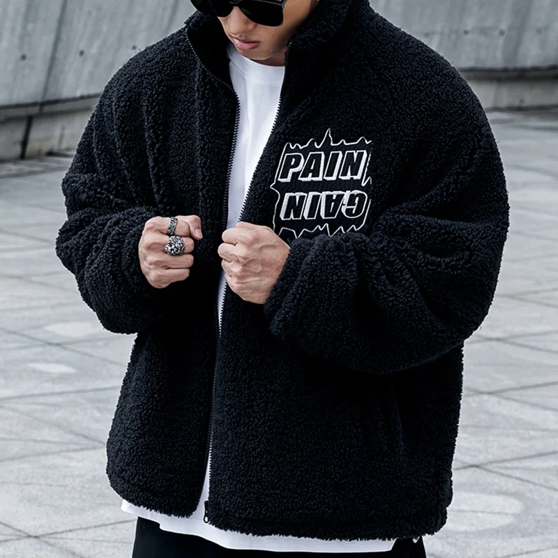 Source Wholesale Outdoor Clothing Mens Custom Logo Sherpa Jacquard Fleece  Jacket on m.