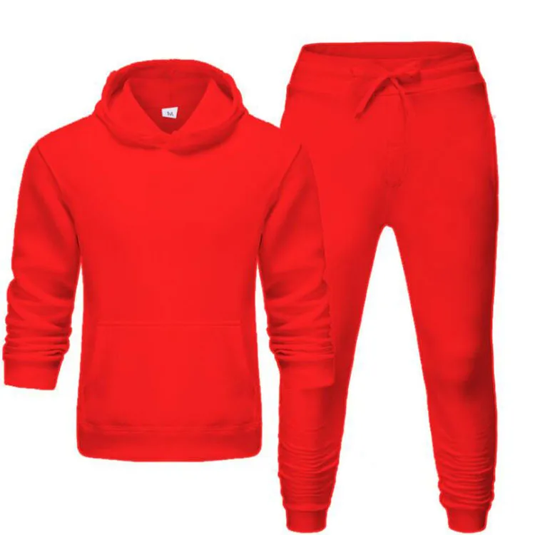 Wholesale Men Tracksuit Plain Jogging Suit Solid Color 2 Piece Custom Men Tracksuit Sweatshirts Men's Hoodies Suit