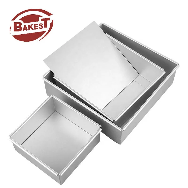 New Food Grade Durable Fix Botton Square Cake Baking Pan Steel Baking Pans for Biscuit Cookies Bread