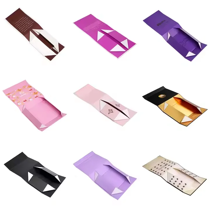 Custom Folding Magnetic Packaging Box Gift Box with UV Printing Logo Hot Foil Stamp Embossing and Matt Lamination