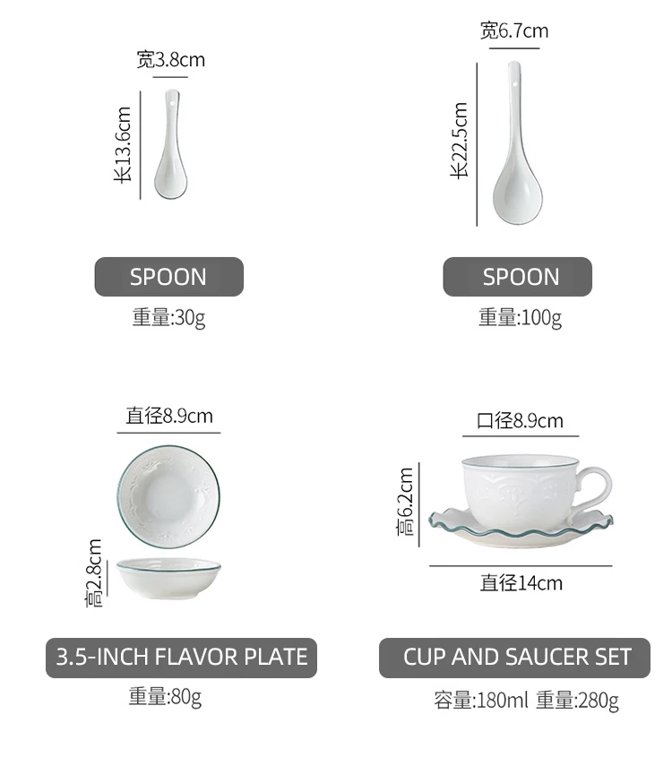 European Style Embossed Surface Floral Edge Design Custom Tableware Plates Luxury Ceramic Dinner