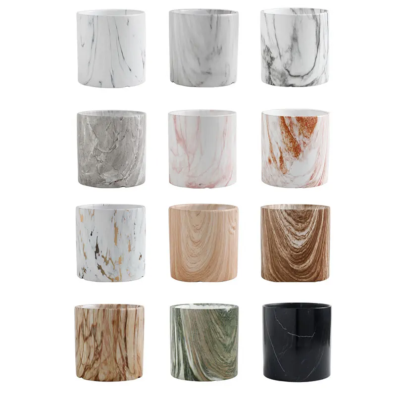 Redeco New Trend Mini Garden Supplies With Tray Marble Veins Pots Ceramic Plant Sale for