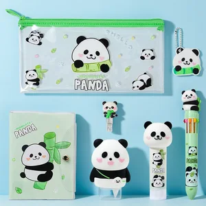 Student Stationery Set: Loose Leaf Notebook, Pencil Case, Solid Glue, Correction Tape, Neutral Pen, Name Label & Crystal ClipBag