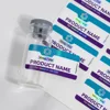 etiqueta de vial azul