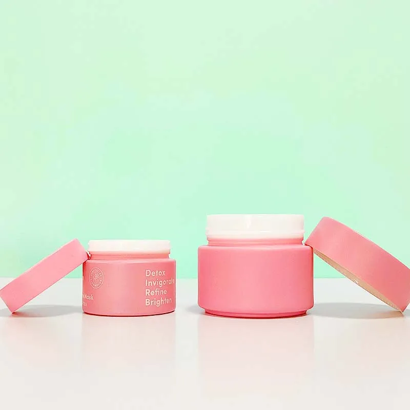 painting matte Frosted pink ceramic glass jar 15ml 20ml 30ml 50ml 100ml opal white glass cosmetic Face cream jar with Round lid