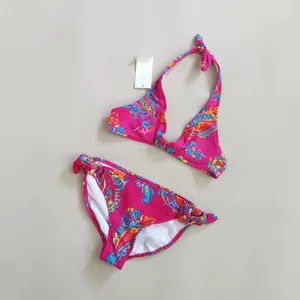 2026 Custom Bikini Sets for Baby Girls High Quality V-Neck Swimwear Floral Cartoon OEM ODM Two-Piece Kids Toddler Swimsuit