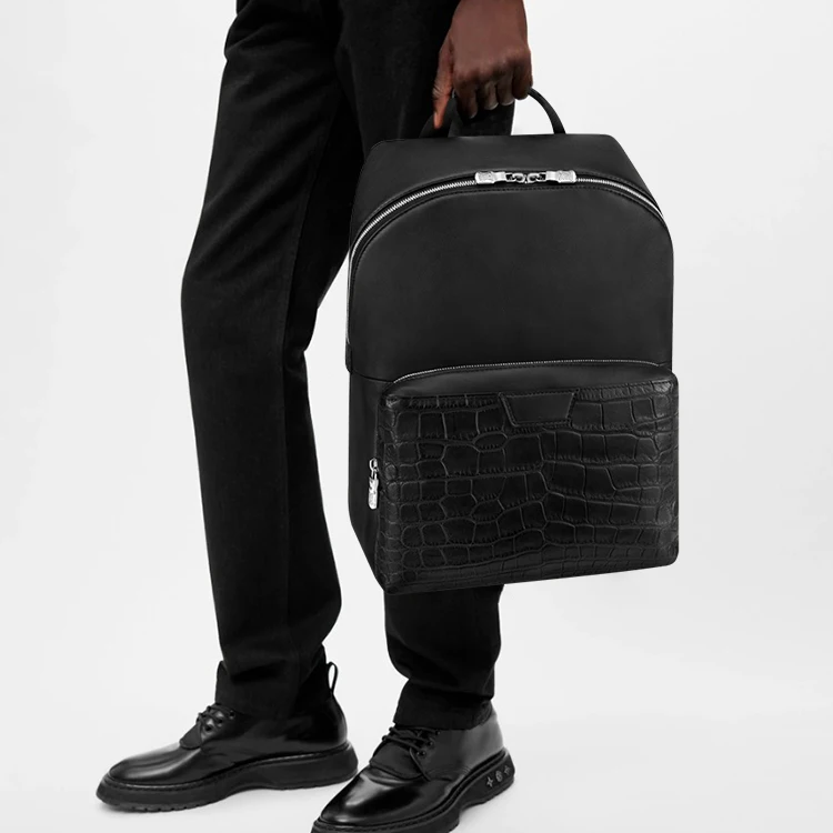 Source OEM Custom Logo Famous Brand Designer Luxury Croc Leather Backpacks  Bag Business Travel Sport Backpack for Men on m.
