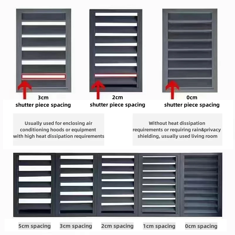 Anodized Aluminium Shutter Casement Window Louvered Storm Door Louver