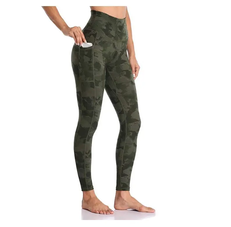 Booty Lifting Women Sports Fitness High Waist Yoga Pants Pockets Gym Butt Scrunch Gym Leggings Camo Yoga Pants