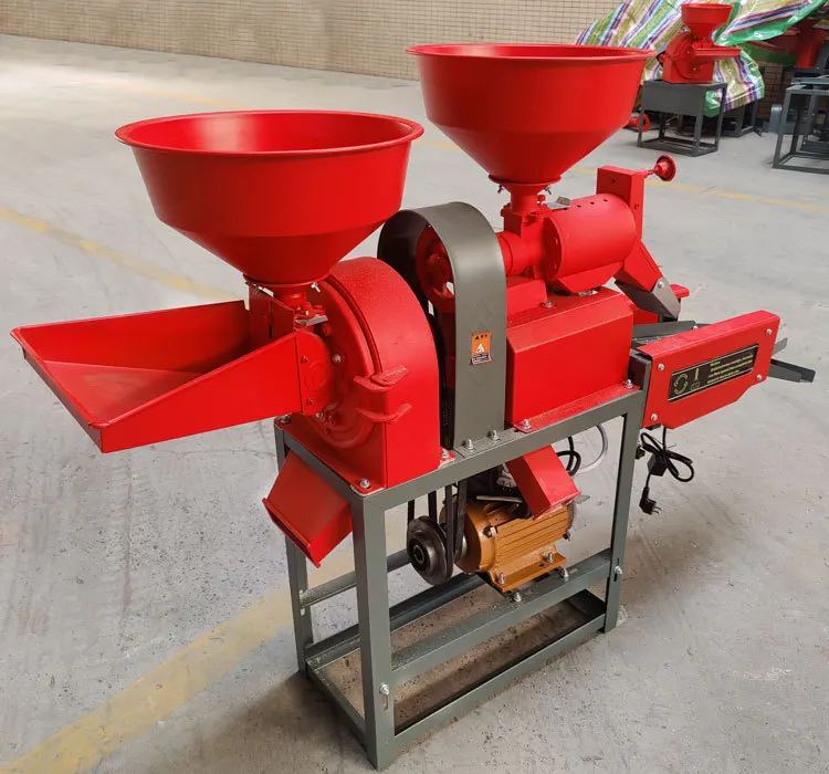 Portable Home Small Scale Rice Mill Machine Combined Grain Hulter Paddy Husk Removing Rice Polisher Corn Peeler Crusher Motor