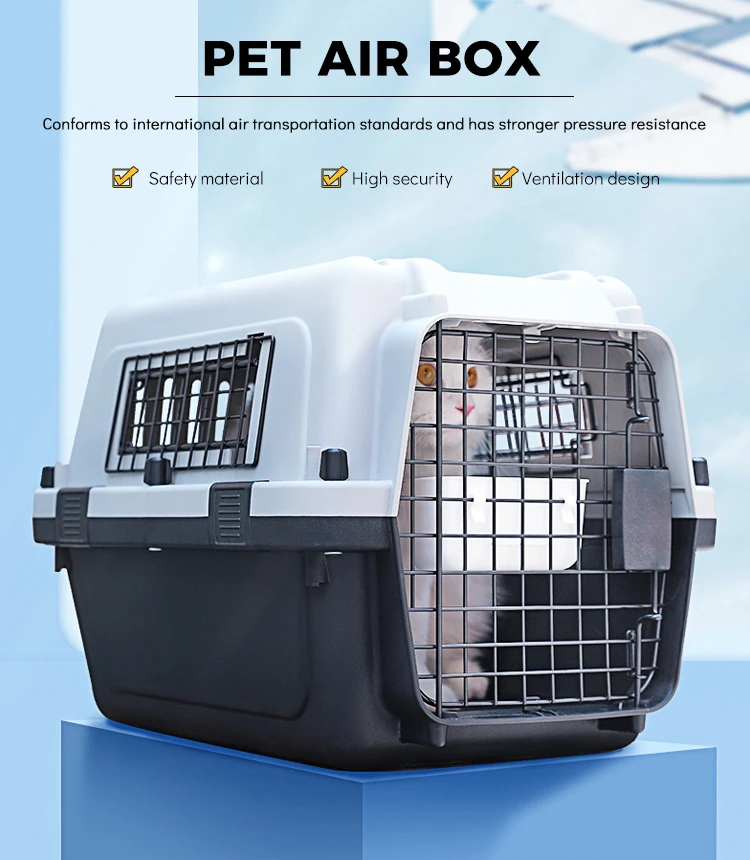 Iata Airline Approved Plastic Aviation Box Luxury Large Kennel On Wheel