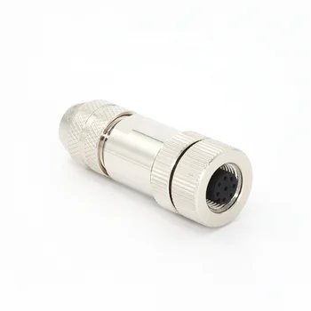 KRONZ M12 Female Field-wirable Assembly Straight 3/4/5/8/12 Pin A Code Circular Gold-plated M12 8 Pin Connectors