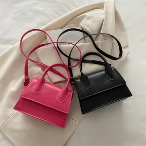 Fashion Modern Flip Women's PU Lining Double Handle Handbag Mini Geometric Chain Decoration Fashion Brand Bag Crossbody Bag