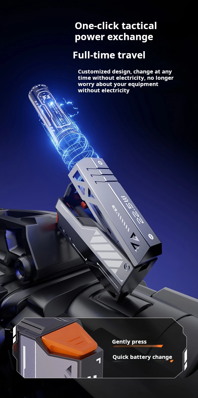 High Quality Replaceable Battery Detachable Mobile Power Fast Charging Cable Mecha Power Bank