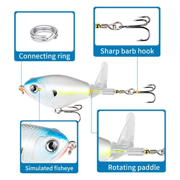 New Arrival Crank Noise Simulate Lure Top Water Tractor 11.5g/16g with 2pcs Strong Treble Hooks for Pollack Pike – Hooks – view 5