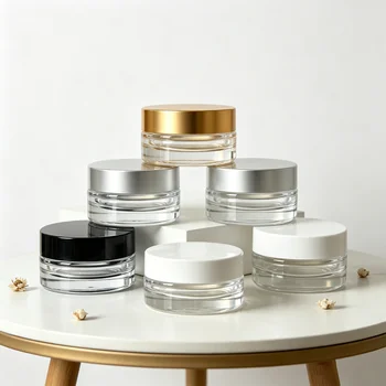 30g Glass Jar with Plastic Screw Cap and Hand-Operated Stopper