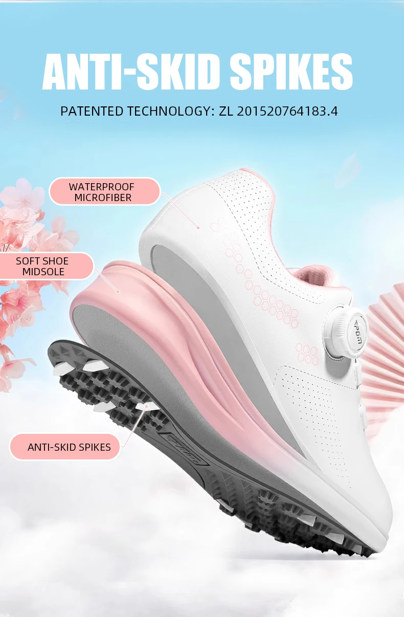 PGM XZ336 Knob Lace Ladies Soft Sole Anti-skid Golf Shoes