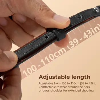 SMALLRIG Universal Leather Camera Neck Shoulder Strap for DSLR, Adjustable 100 to 110cm (39 to 43in), Max Load 10kg (22lb) detail image