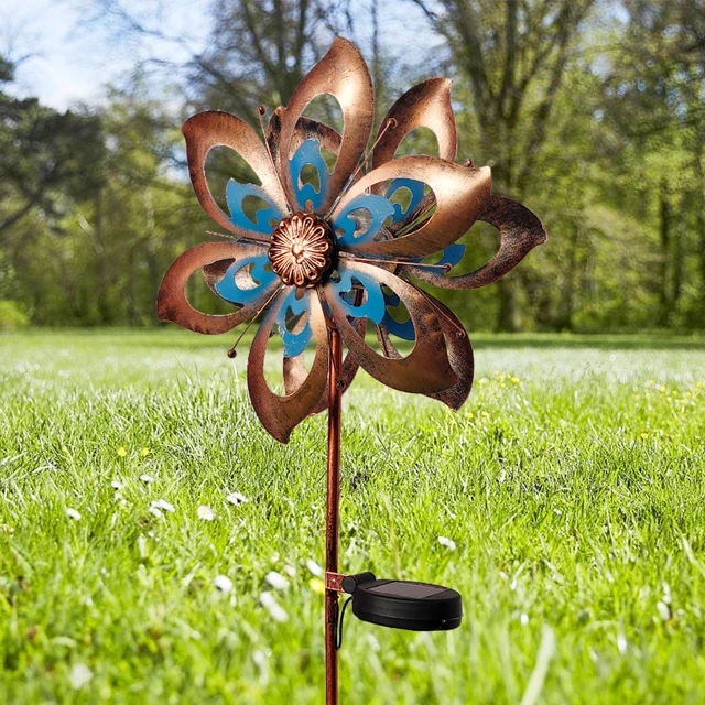 Wind And Weather Solar Led Flower Wind Spinner atelieryuwa.ciao.jp