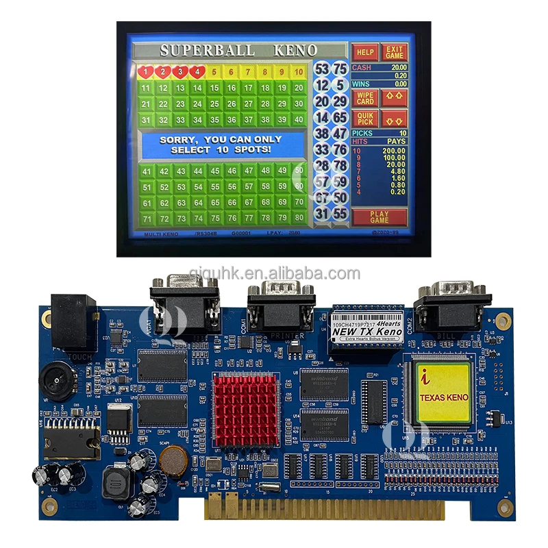 QIQU Origin Factory Manufacture High Return Durable New Texas Keno 4 Heart Skill Game Board PCB Motherboard Kit