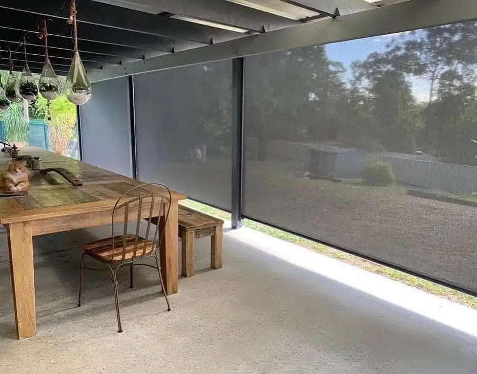 Retractable Privacy Zip Track Screen Outdoor Blinds