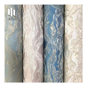Wholesale Custom Luxury Gold Fabric Abstract Floral Flower Supplier Design Floral Textiles Polyester Brocade Satin Fabric