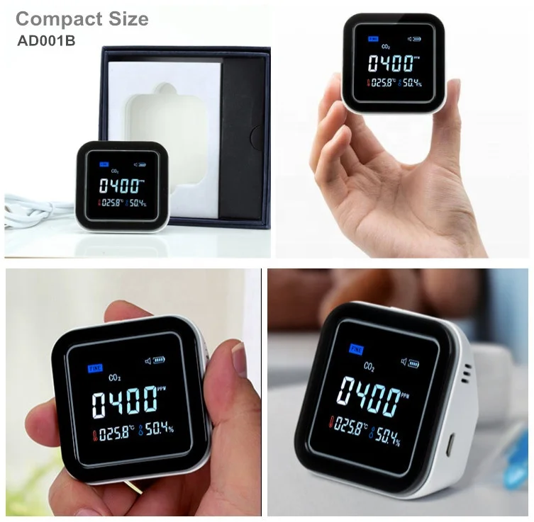 
 Монитор качества воздуха в помещении, настольный измеритель углекислого газа и CO2, детектор температуры и влажности, монитор CO2  