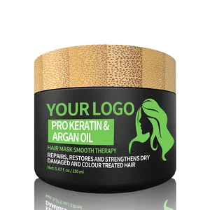 Sulfate-free Hydrating Hair Mask with Argan Oil & Keratin for Daily Nourishment and Moisturizing Smoothing Treatment